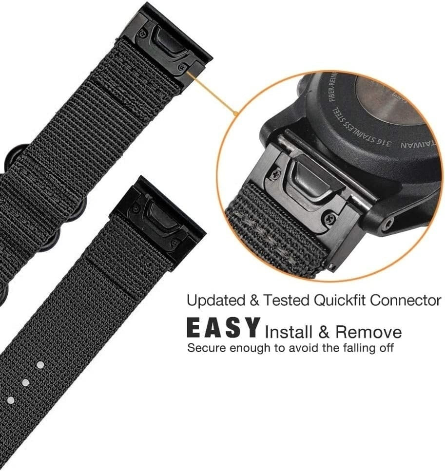 Garmin Tactix 7 Pro Nylon Buckle Strap (Black)