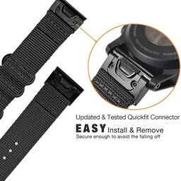 Garmin Instinct 3 - 50mm Nylon Buckle Strap (Black)