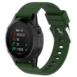 Garmin Instinct E - 45mm Glossy Silicone Strap (Army Green)