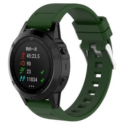 Garmin Instinct 3 - 45mm Glossy Silicone Strap (Army Green)