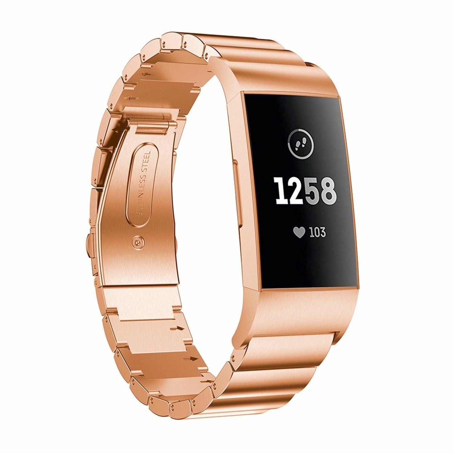 Rose gold strap for fitbit charge 3 sale