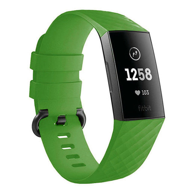 fitbit charge 4 silicone strap green