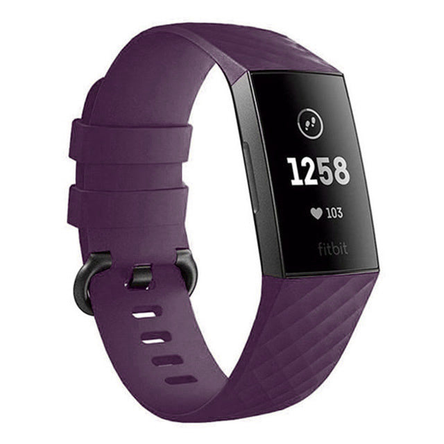 fitbit charge 4 silicone strap purple