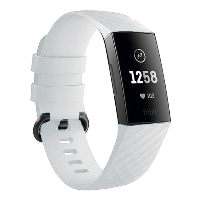 fitbit charge 4 silicone strap white