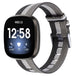 Fitbit Sense Woven Nylon Strap with Buckle (Black-White-Grey)