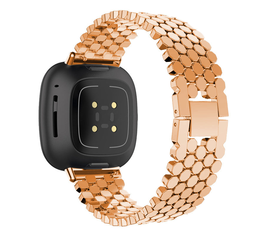 Fitbit Versa Steel Strap Hexagons (Rose Gold)