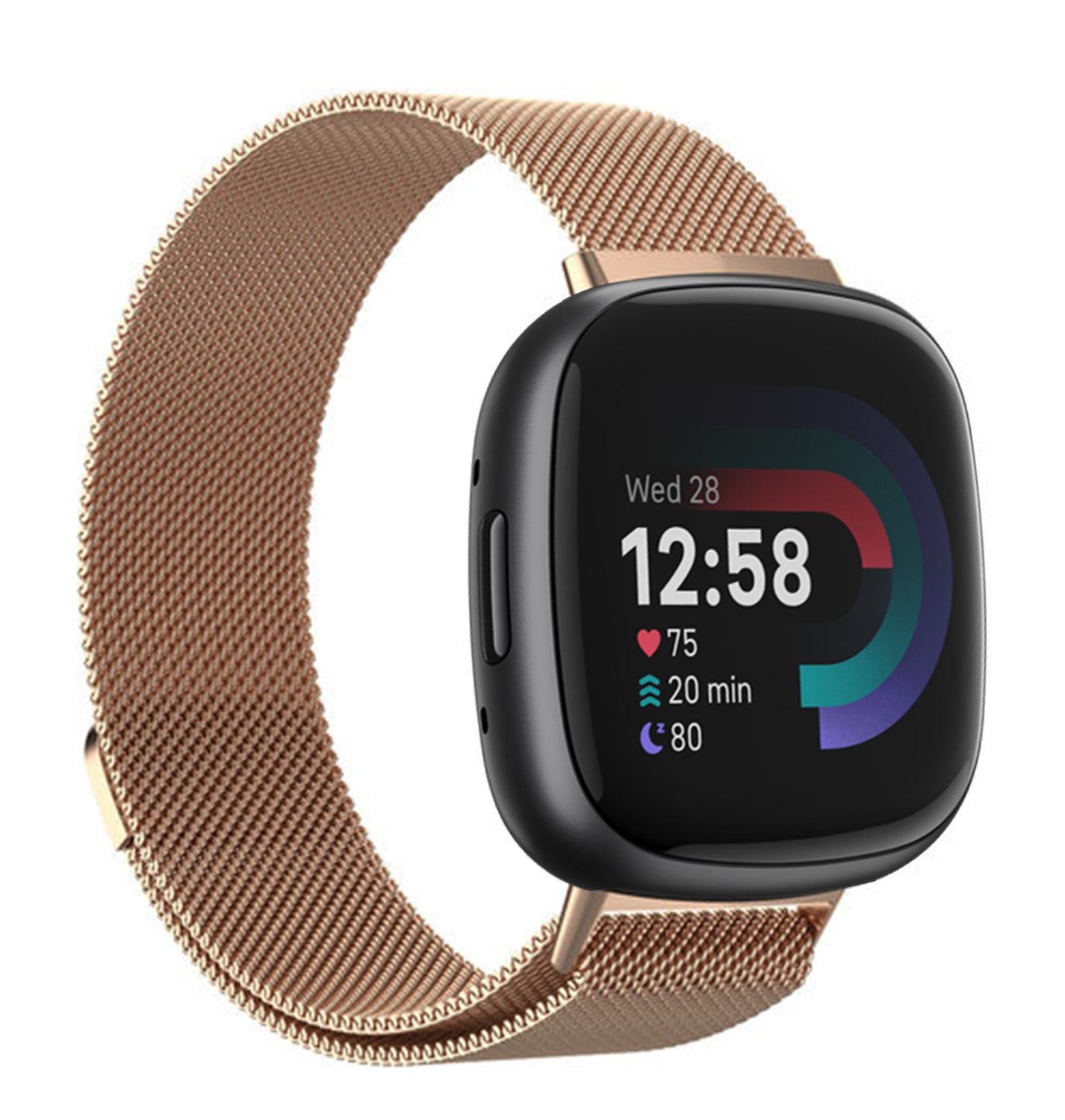 Rose Gold Fitbit Bit Versa Fitbit Versa Milanese Strap (Rose Gold)