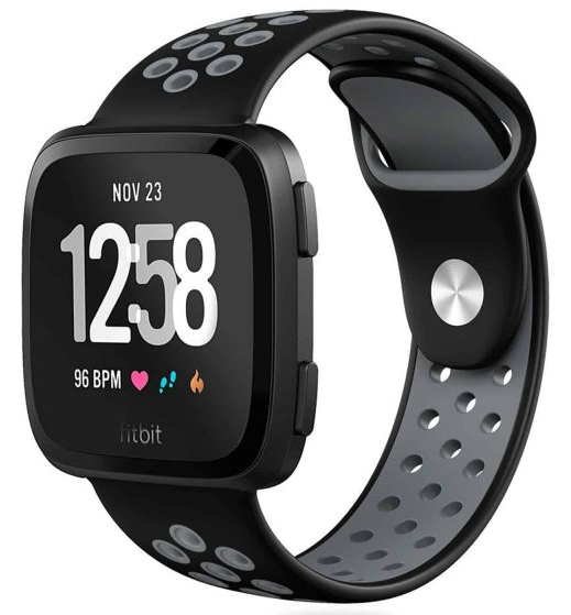Fitbit Versa/Versa Sport Strap (Black/Grey)