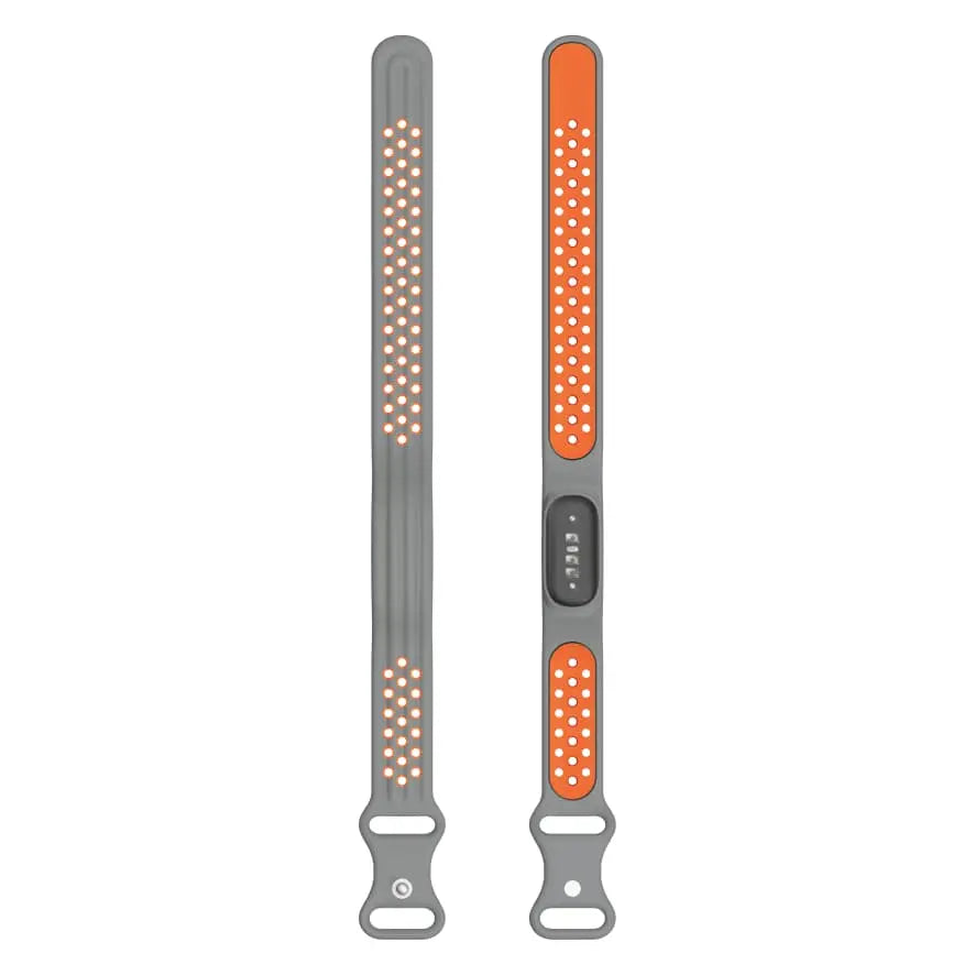 Silicone Sport Strap, dark grey/orange