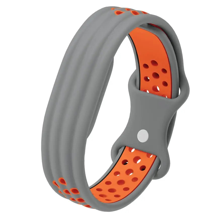 Silicone Sport Strap, dark grey/orange
