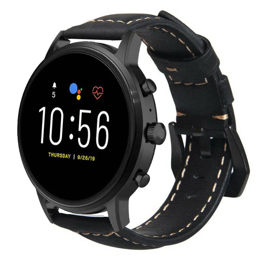 Fossil Gen 4 Explorist (HR) Leather Strap (Black)