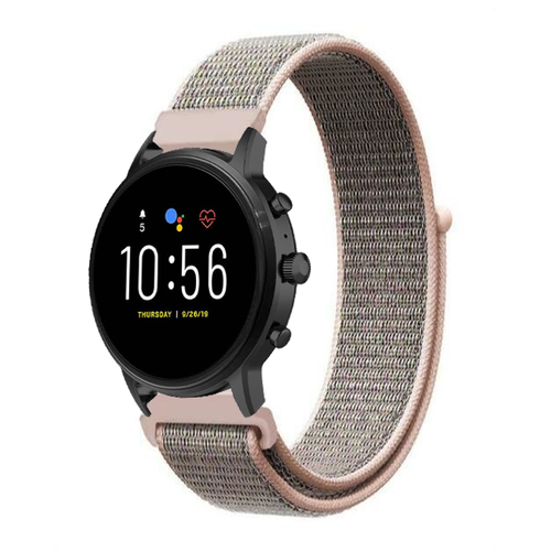 Fossil Gen 4 Explorist (HR) Nylon Strap (Grey/Pink)