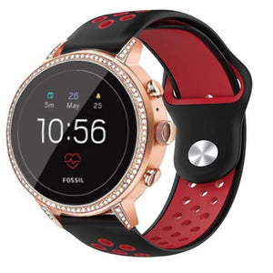 fossil-gen-5e-42mm-silicone-zwart-rood