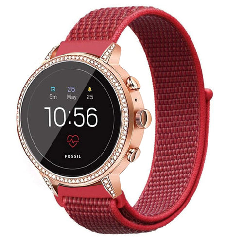 Fossil Gen 4 Venture (HR) Nylon Strap (Red)