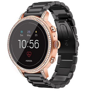 Fossil Gen 4 Venture (HR) Steel Strap (Black)