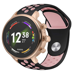 fossil-gen6-42mm-silicone-zwart-roze