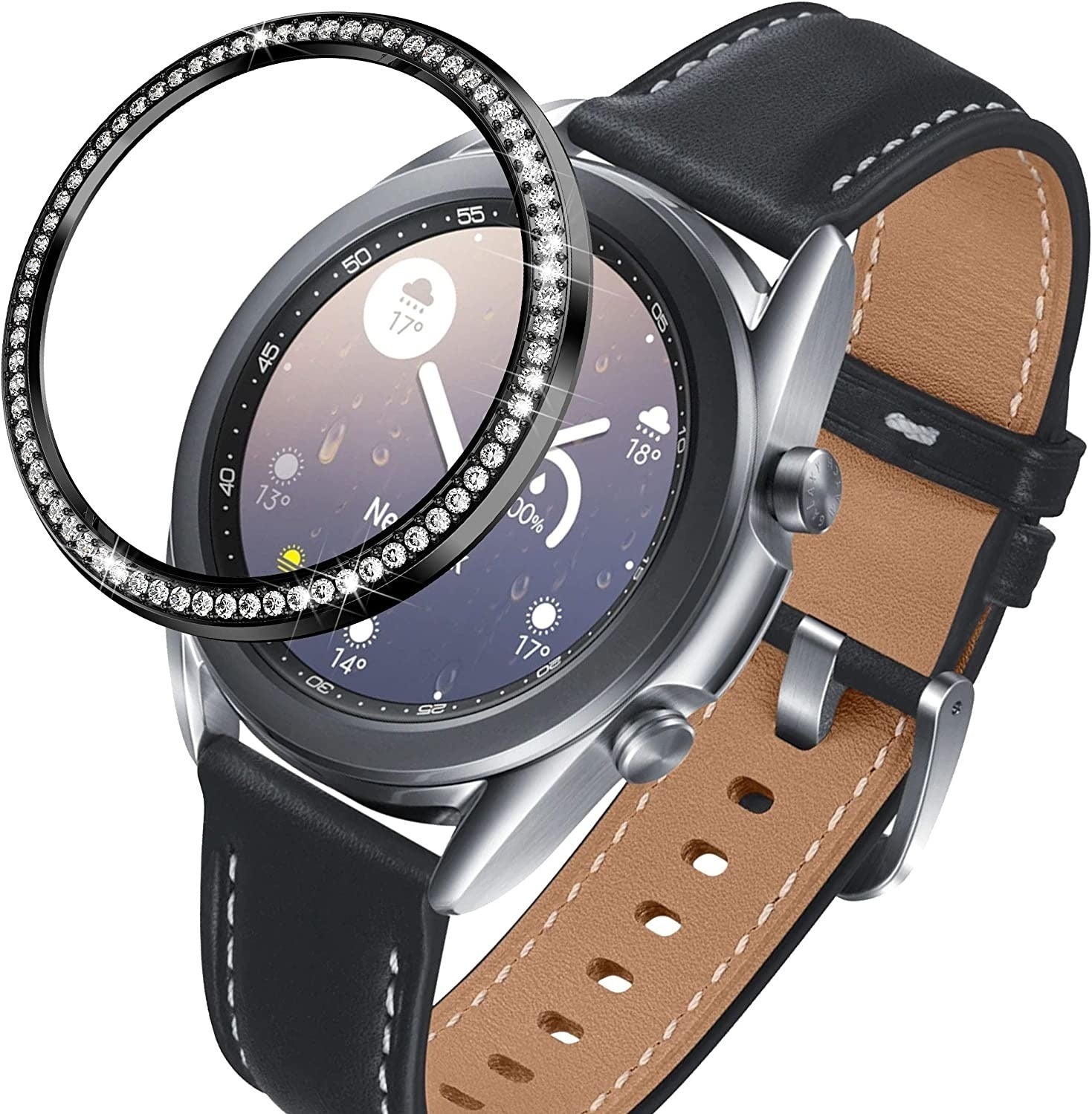 galaxy-watch-3-bezel-ring-rose-zwart