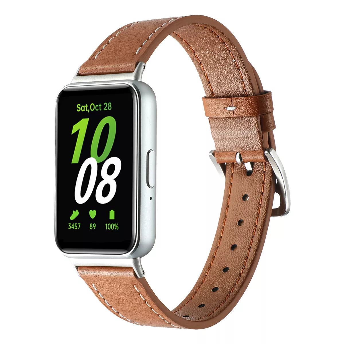 galaxy fit 3 leather strap brown