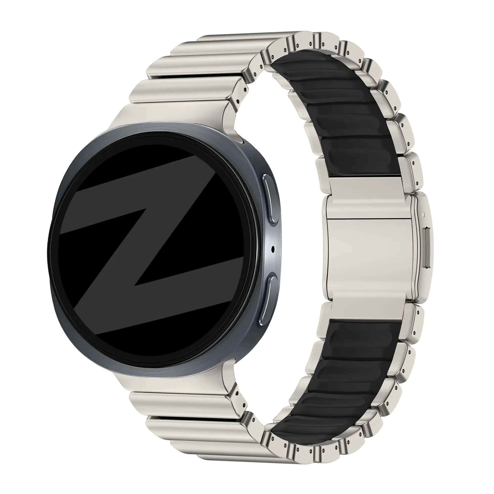 Bandz Samsung Galaxy Watch 9 - 44mm Titanium Strap 'Hybrid' (Titanium/Black)