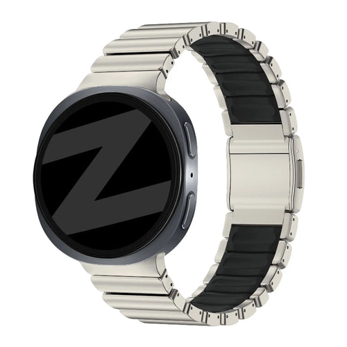 Bandz Samsung Galaxy Watch 8 - 44mm Titanium Strap 'Hybrid' (Titanium/Black)