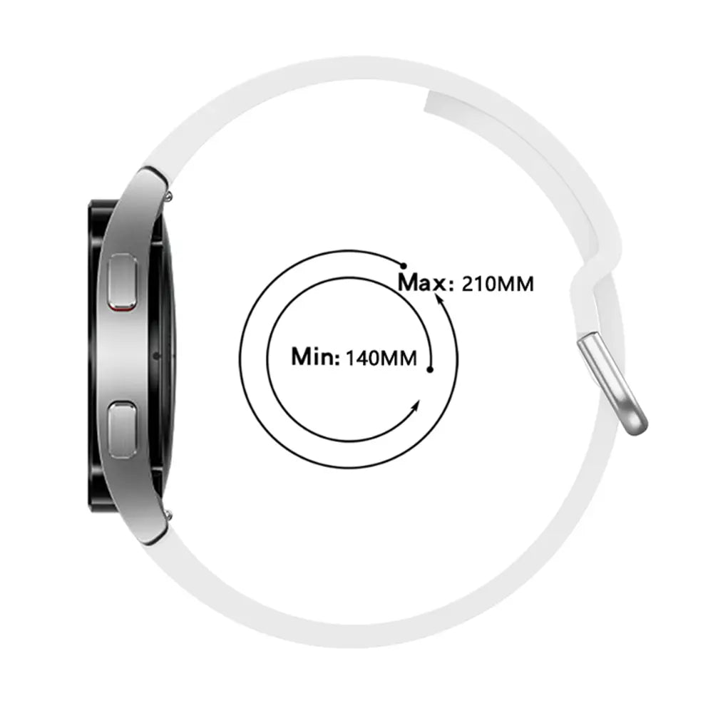 Samsung Galaxy Watch 7 - 44mm Buckled Silicone Strap (White)