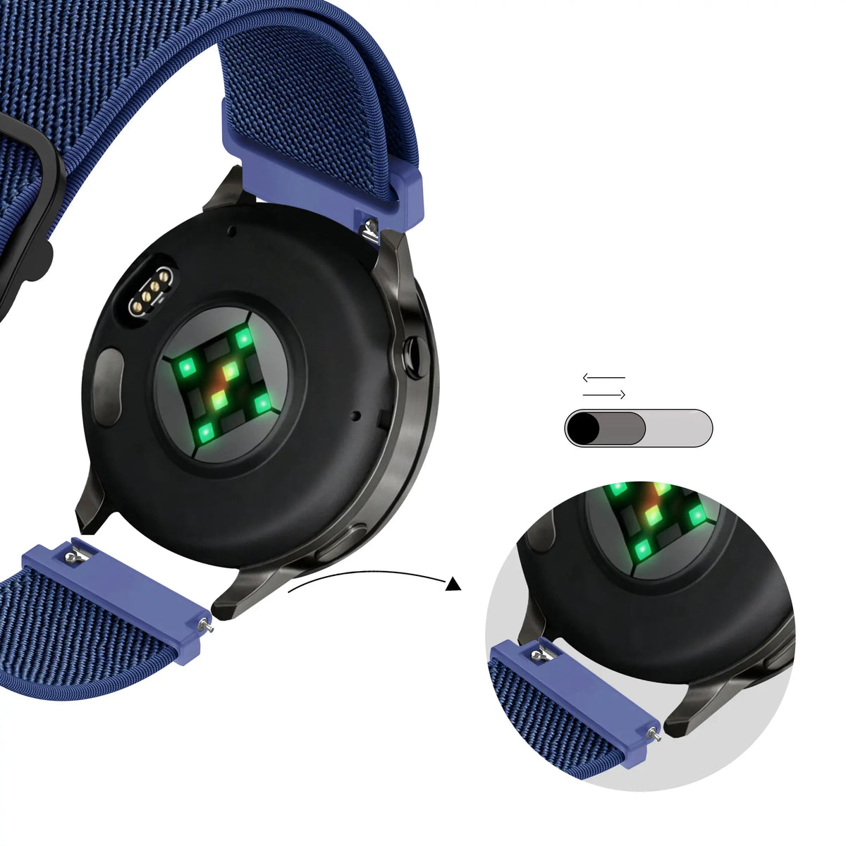 Bandz Garmin Bounce 2 Elastic Strap (Dark Blue)