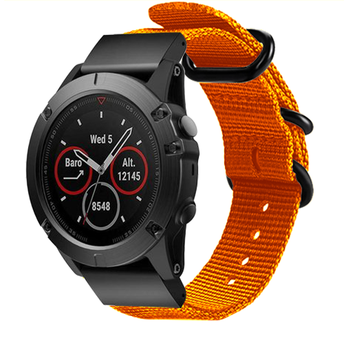 Garmin Fenix 5/6 Nylon Strap with Buckle (Orange)