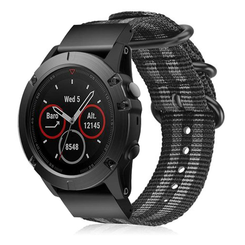 Garmin Descent MK3i - 51mm Nylon Strap with Buckle (Black/Grey)