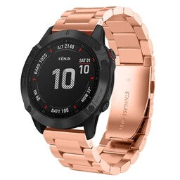 Garmin Instinct 3 - 50mm Steel Strap (Rose Gold)