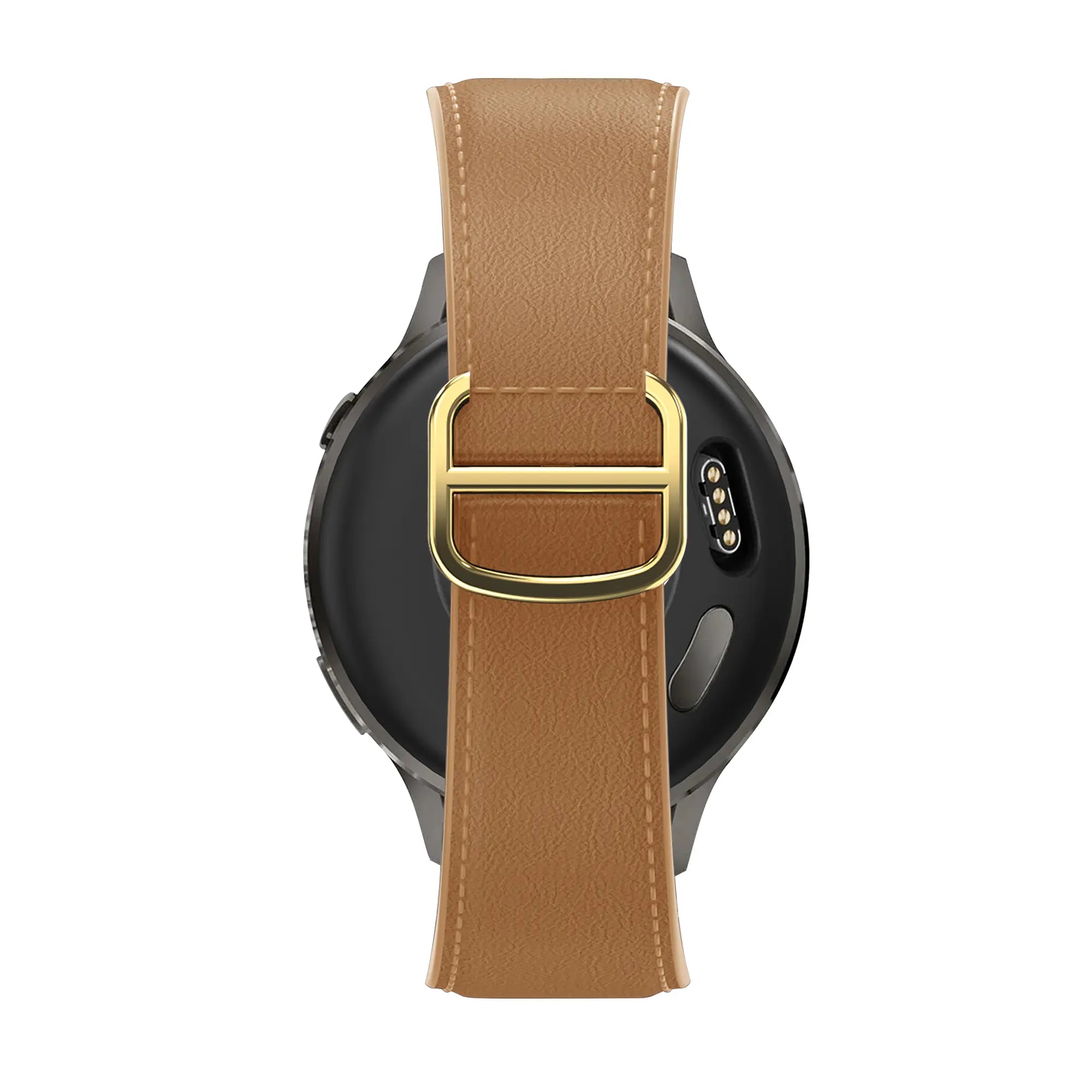 Bandz Garmin Venu 2 Plus Leather Strap 'D-Type' (Milk Tea)