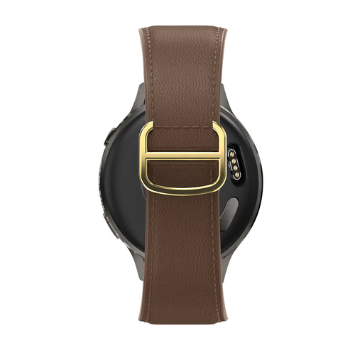 Bandz Garmin Vivomove Luxe Leather Strap 'D-Type' (Dark Brown)
