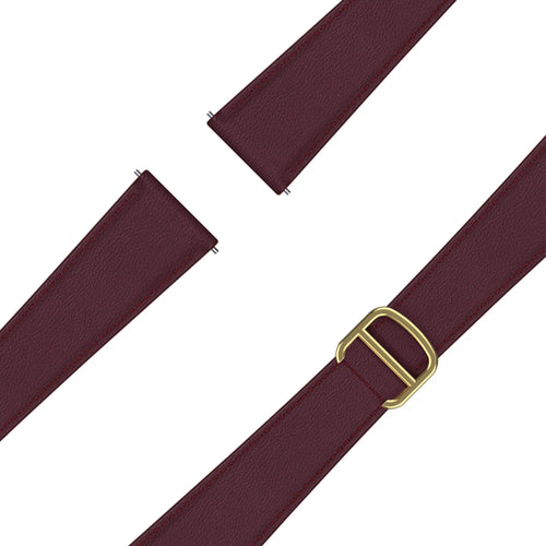 Bandz Garmin Venu Leather Strap 'D-Type' (Wine Red)