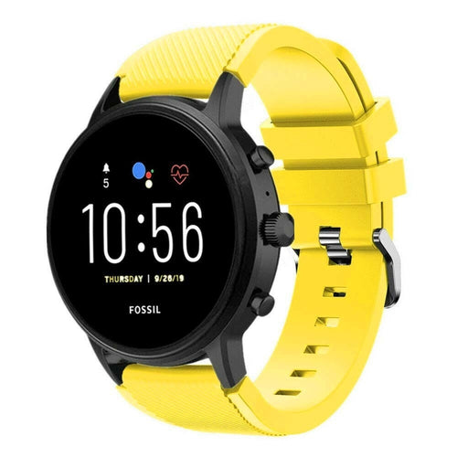 geel-bandje-voor-fossil-gen-5-smartwatch-siliconen