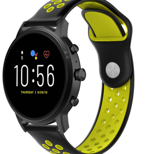 geel-zwart-sport-bandje-met-gaatjes-fossil-gen-5