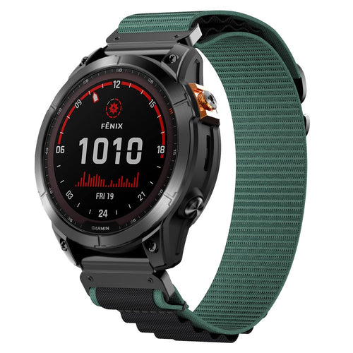 Garmin Fenix 6 Alpine Nylon Strap (Green/Black)