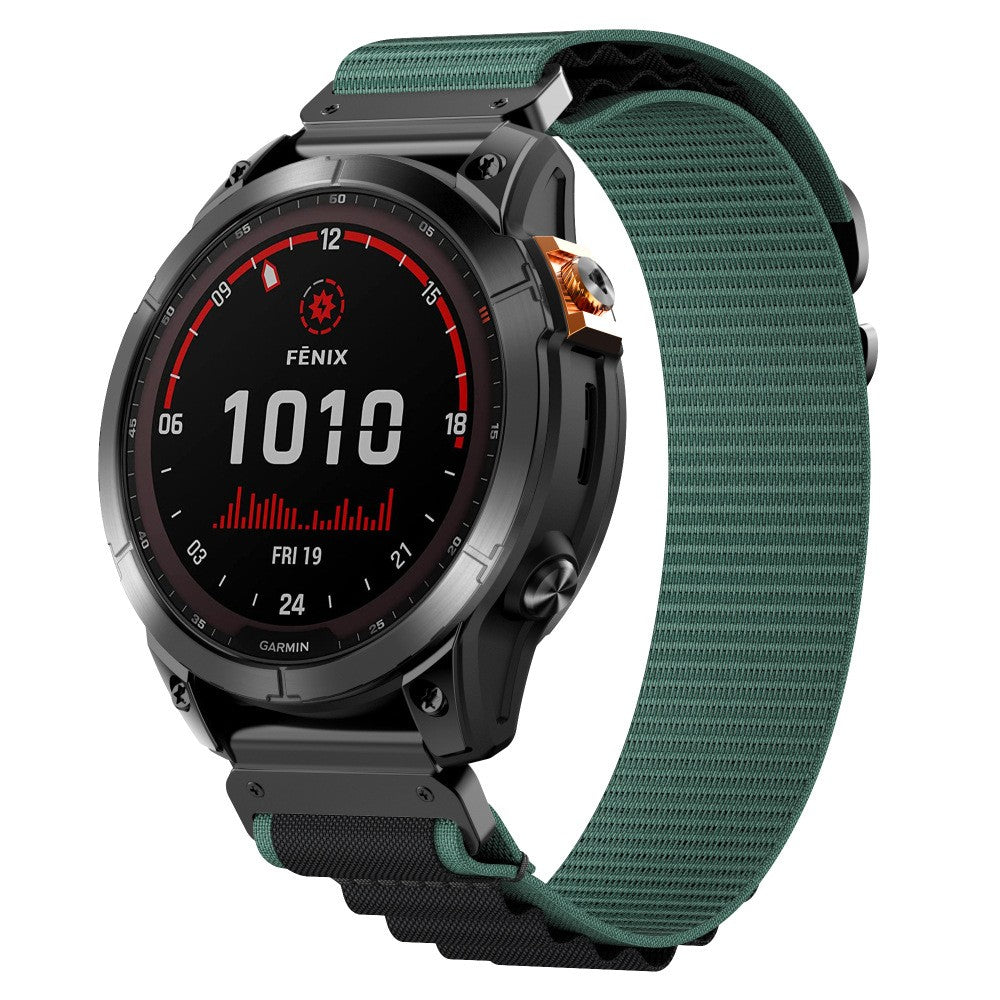 Garmin Fenix 6 Alpine Nylon Strap (Green/Black)