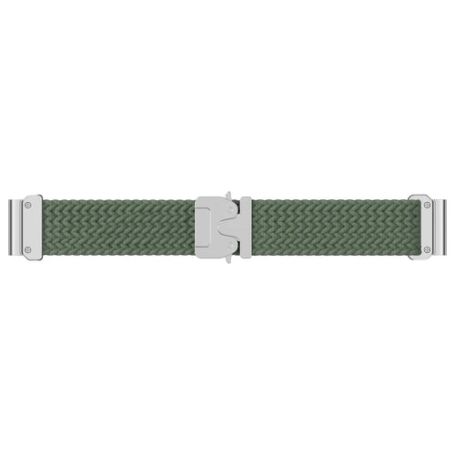 Garmin Quatix 8 Pro - 47mm Braided Strap P-Buckle (Green with Silver)