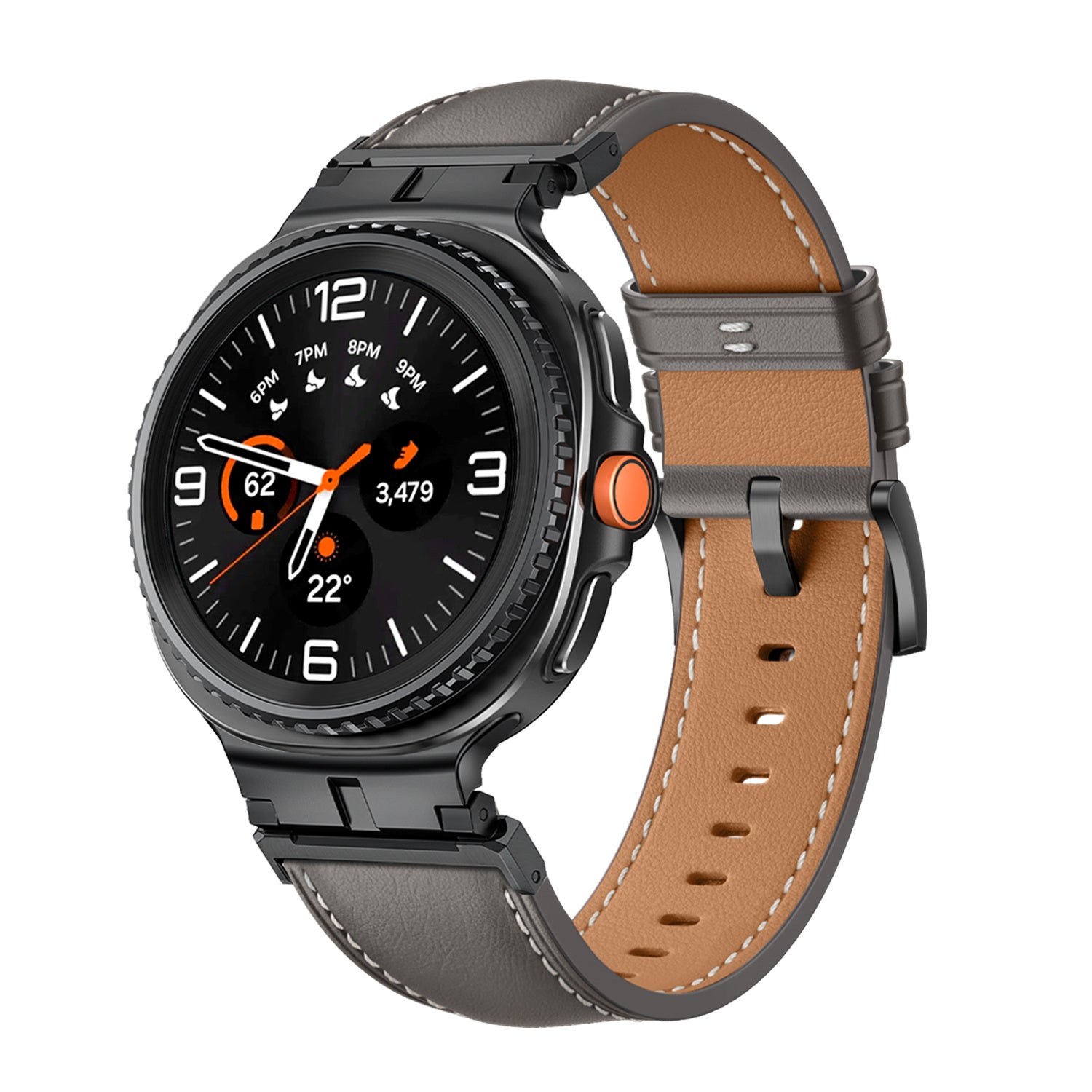 Samsung Galaxy Watch 8 Classic Premium Leather Strap (Grey)