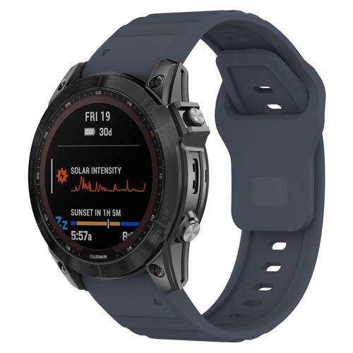 Garmin Quatix 8 - 47mm Outdoor Silicone Strap (Greyblue)