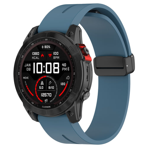 Garmin Epix Pro (Gen 2) 51mm D-Buckle Silicone Strap (Grey-Blue)