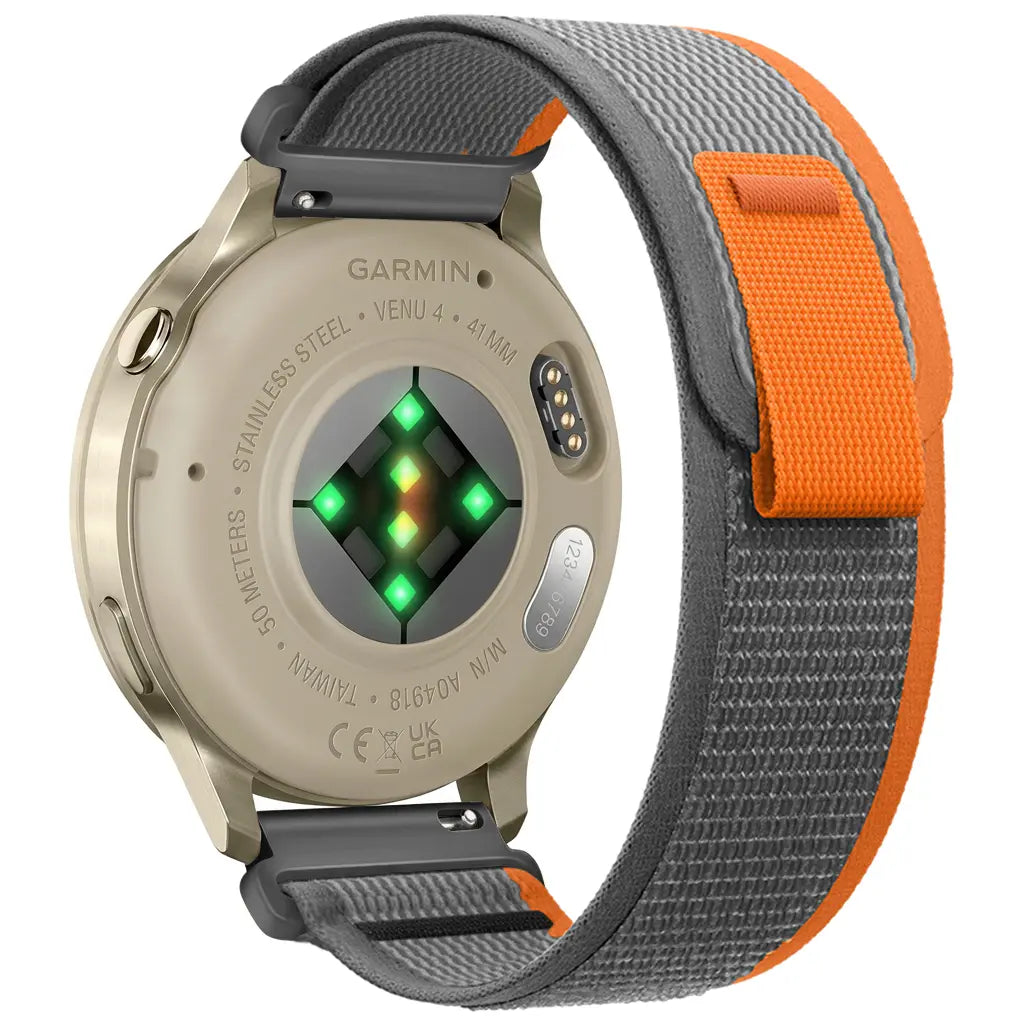 Garmin Vivomove Luxe Trail Nylon Strap (Grey/Orange)