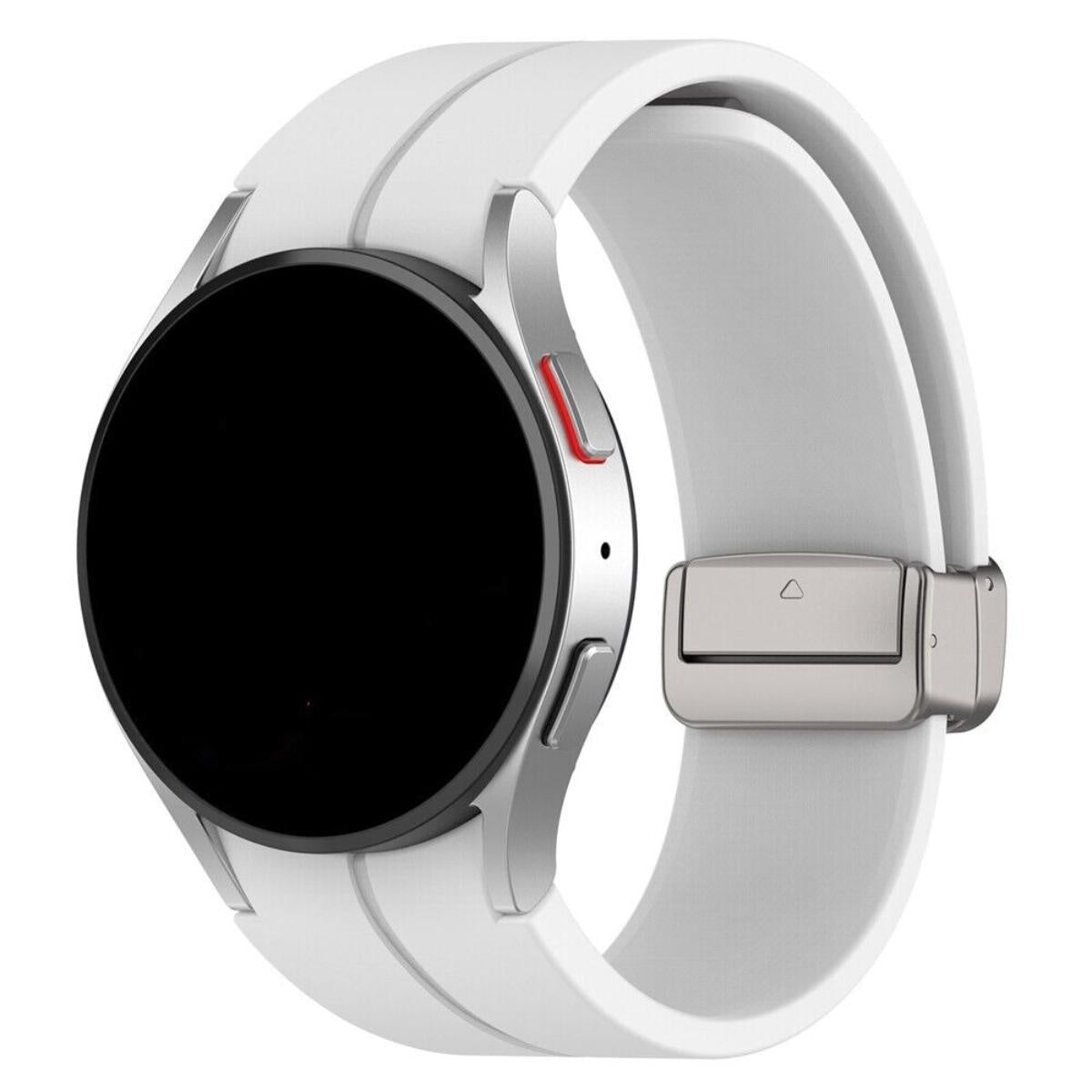 Samsung Galaxy Watch 6 - 44mm Silicone D-Buckle Strap (White)