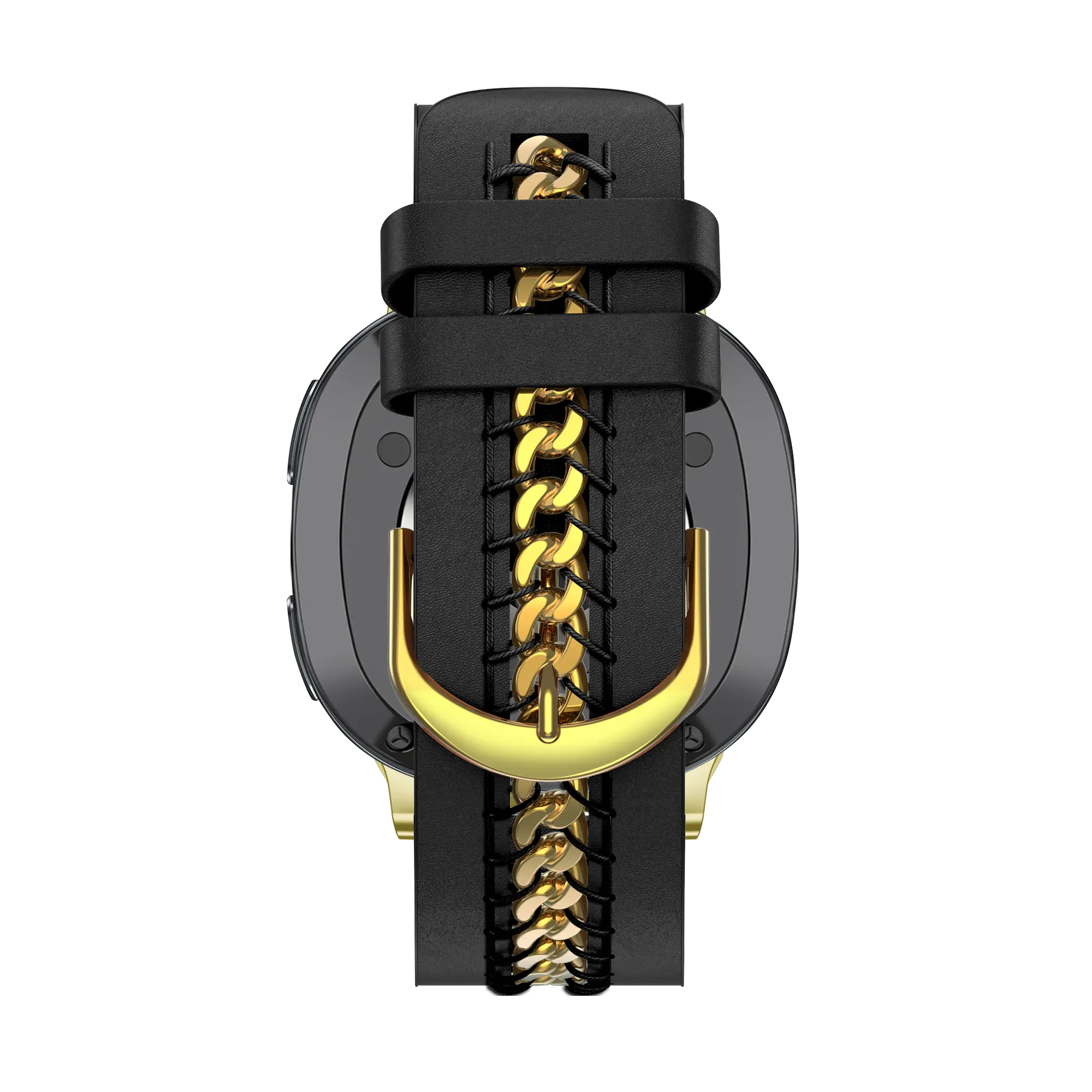 Bandz Samsung Galaxy Watch 8 - 40mm Leather Strap 'Chains' (Black)