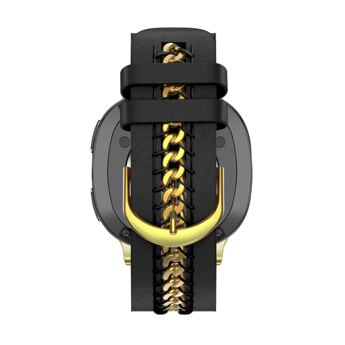 Bandz Samsung Galaxy Watch 8 Classic Leather Strap 'Chains' (Black)