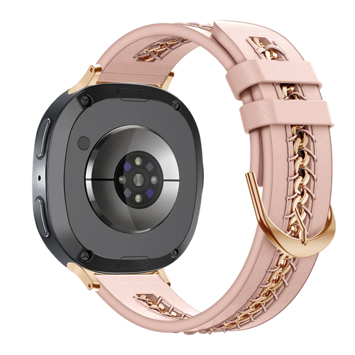 Bandz Samsung Galaxy Watch 8 - 40mm Leather Strap 'Chains' (Pink)