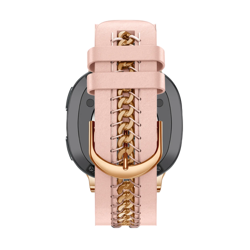 Bandz Samsung Galaxy Watch 8 - 44mm Leather Strap 'Chains' (Pink)