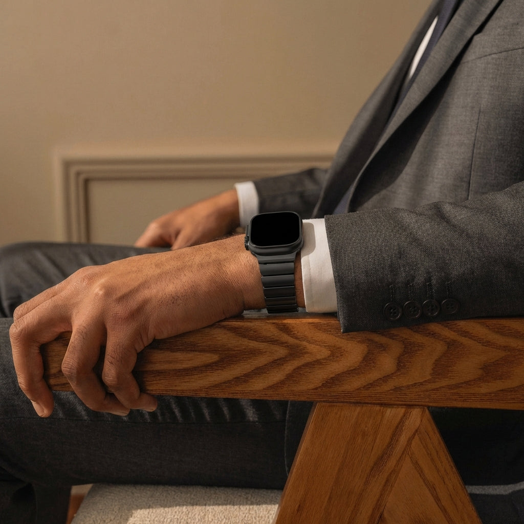 Bandz Apple Watch Titanium Strap 'Hybrid' (Black)