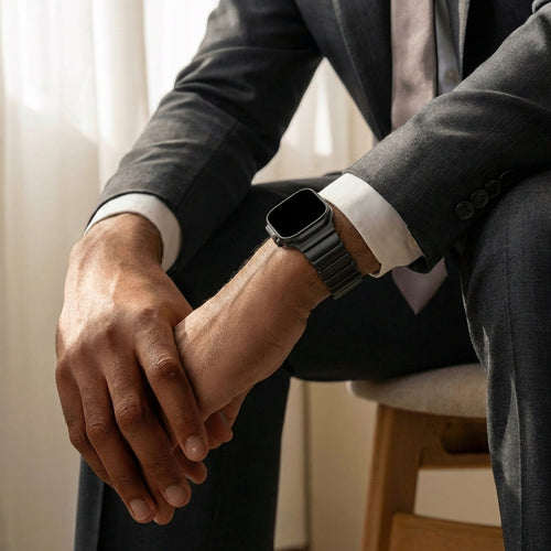 Bandz Apple Watch Ultra Titanium Strap 'Hybrid' (Black)