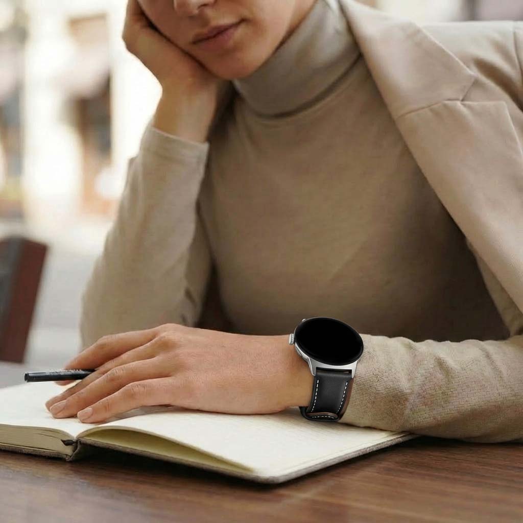 Google Pixel Watch 4 - 45mm Leather Strap (Black)