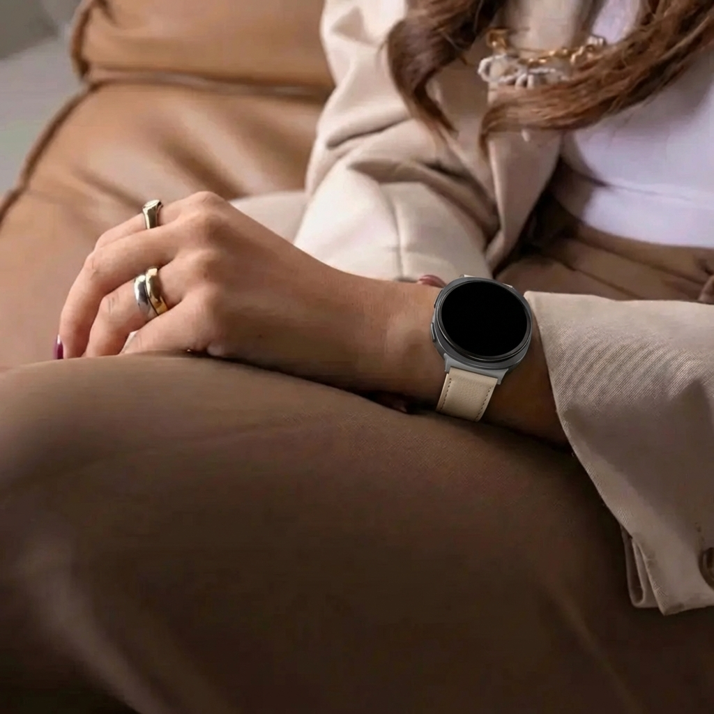 Samsung Galaxy Watch 8 - 40mm Leather Grain Strap (Beige)